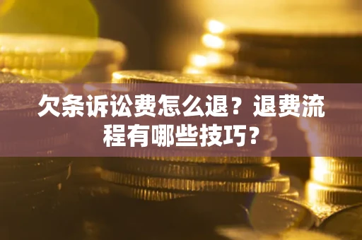 武汉欠条诉讼费怎么退？退费流程有哪些技巧？